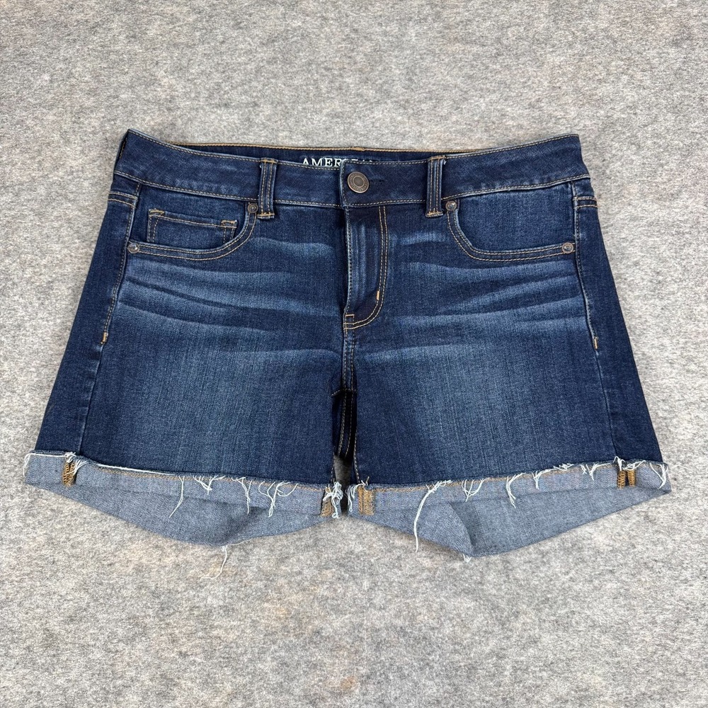 American Eagle‎ Outfitters 360 Super Stretch Cut Off Shorts Denim Midi Womens 8